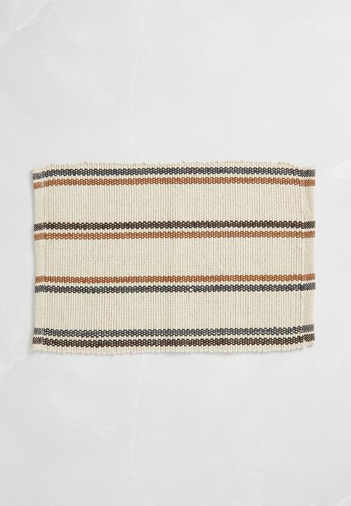 Sixth Floor - Stripe cotton placemats set of 4 - White