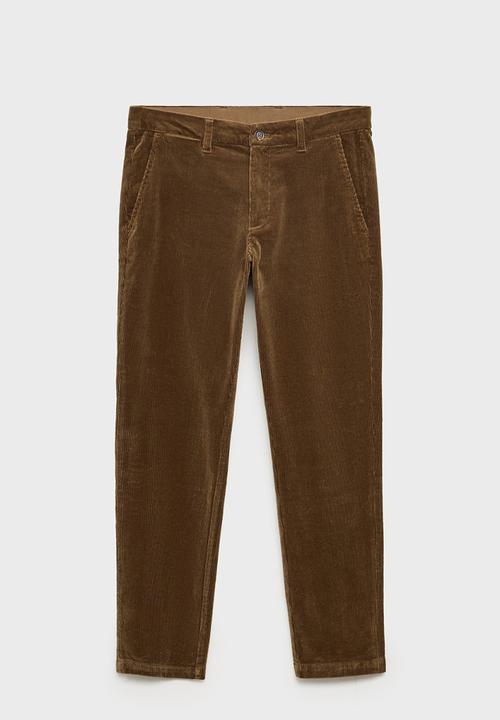MANGO - Trousers Berdam - Medium Brown