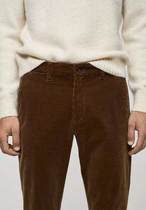 MANGO - Trousers Berdam - Medium Brown
