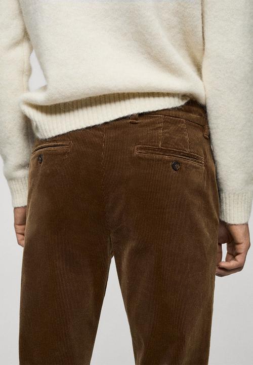 MANGO - Trousers Berdam - Medium Brown