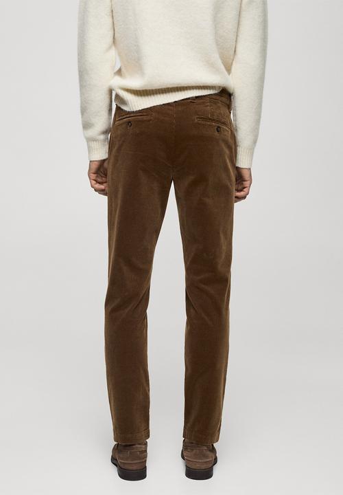 MANGO - Trousers Berdam - Medium Brown