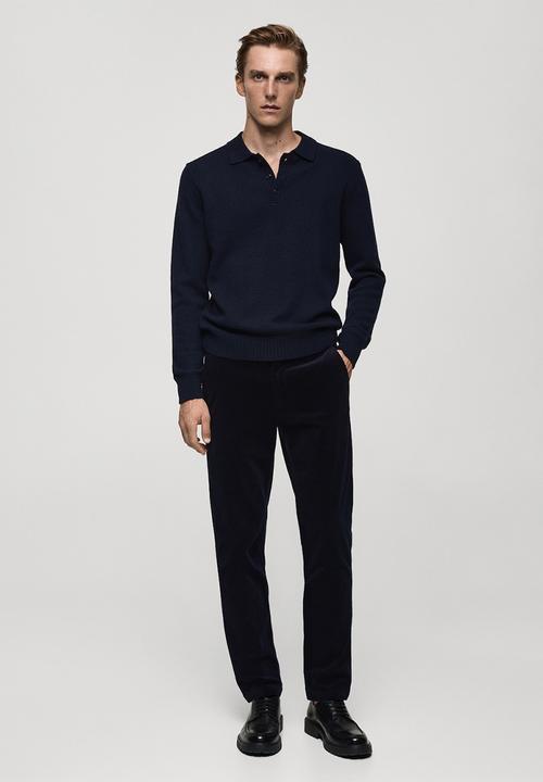 MANGO - Trousers Berdam - Navy