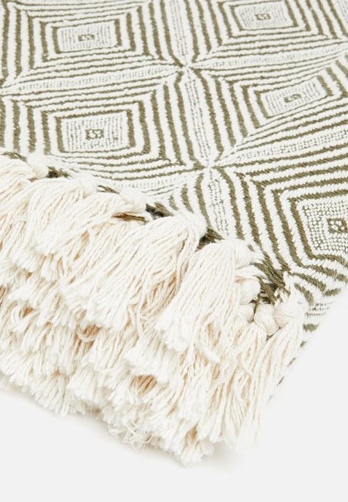 Sixth Floor - Cotton Woven Throw - Khaki