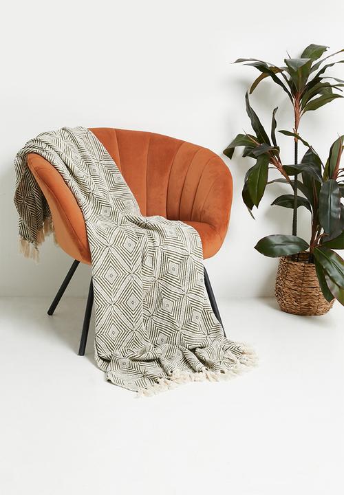 Sixth Floor - Cotton Woven Throw - Khaki