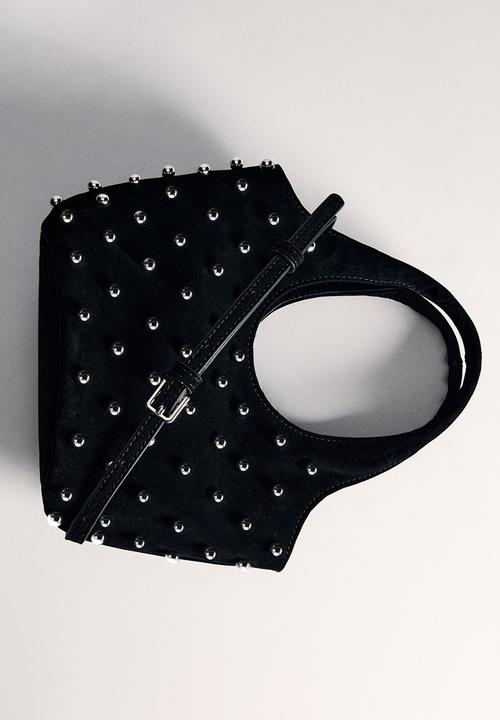 MANGO - Lunares top handle bag-black