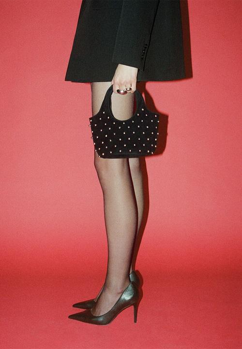 MANGO - Lunares top handle bag-black