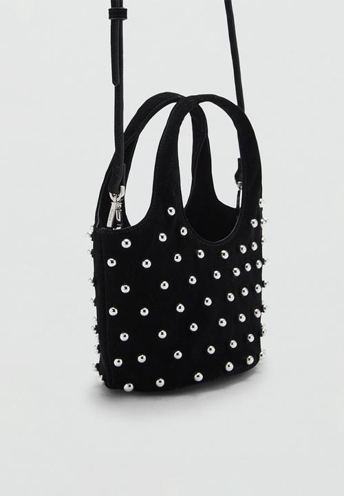 MANGO - Lunares top handle bag-black