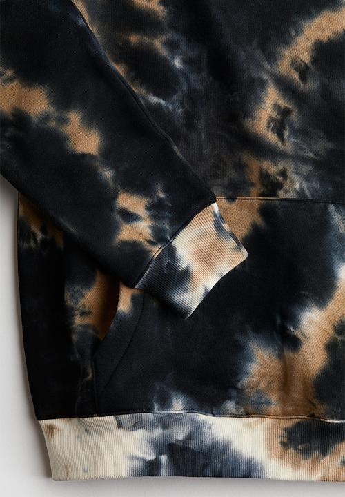 H&M - Hoodie - black tie-dye