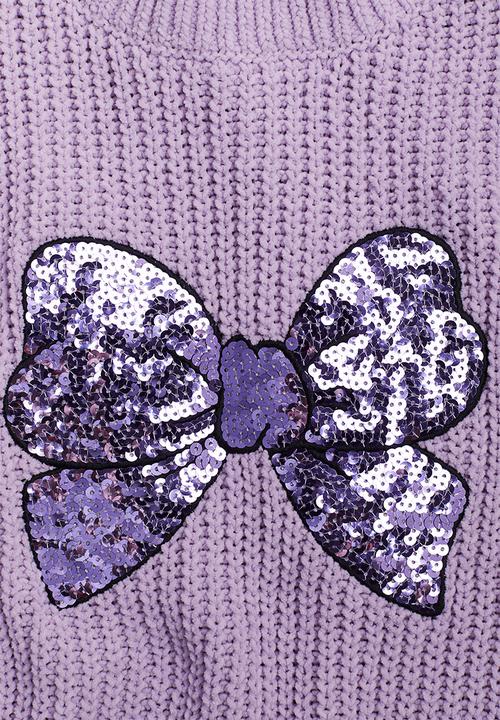 H&M - Knitted chenille jumper - light purple bow