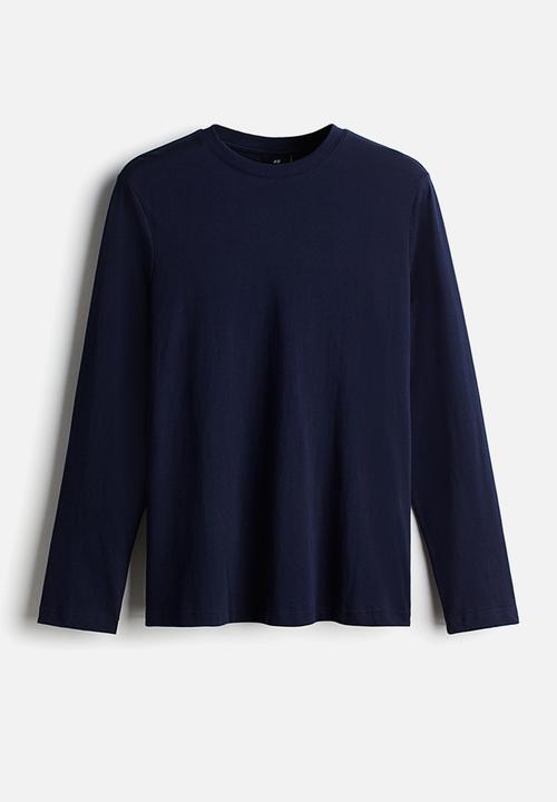 H&M - Regular fit jersey top - navy blue