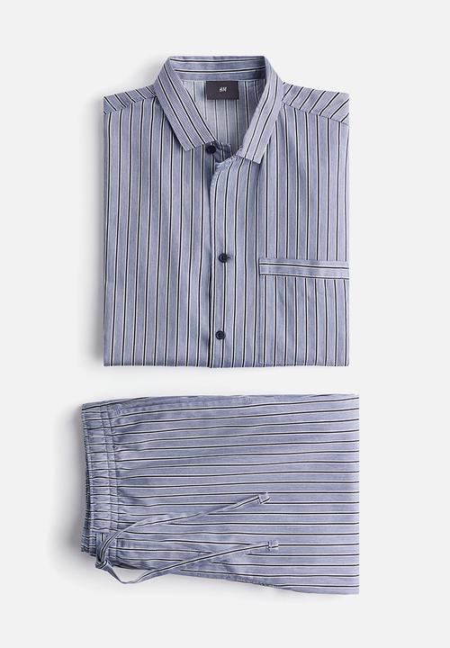 H&M - Relaxed fit pyjamas - light blue pinstriped