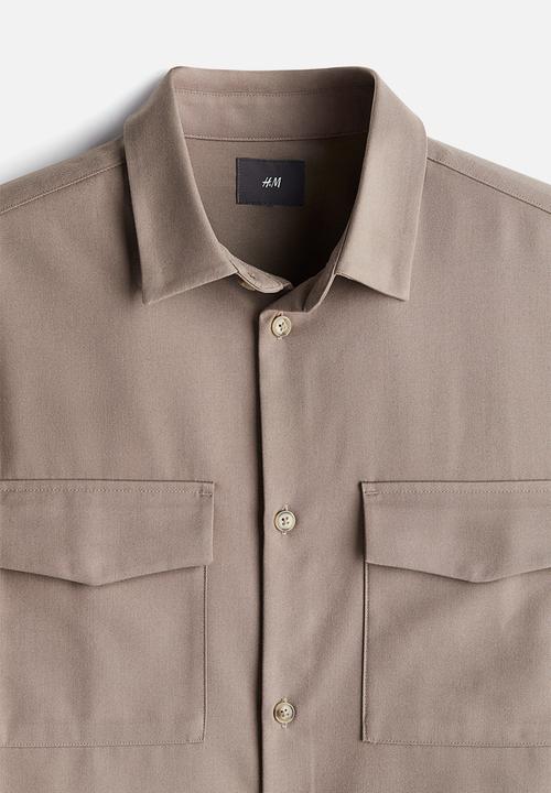 H&M - Regular fit utility overshirt - dark beige