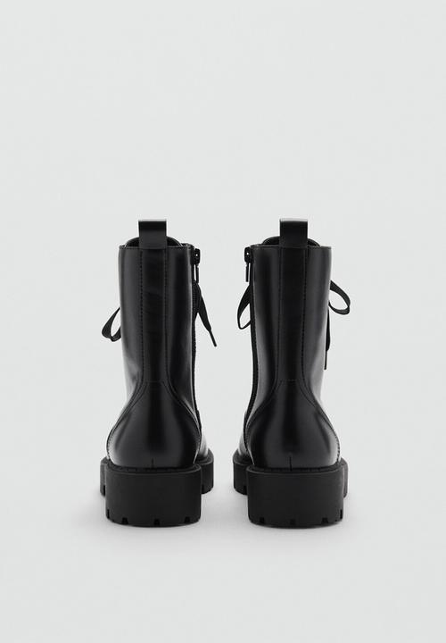 MANGO - Mountain leather ankle boot - black