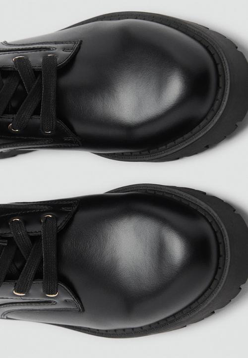 MANGO - Mountain leather ankle boot - black