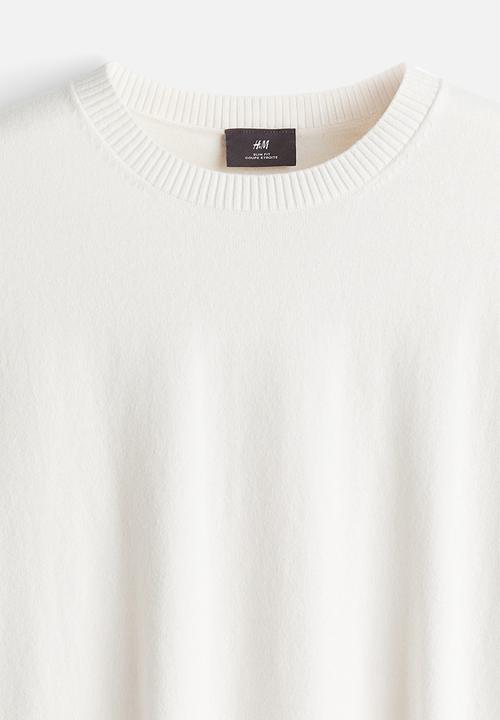H&M - Regular fit knitted T-shirt - white