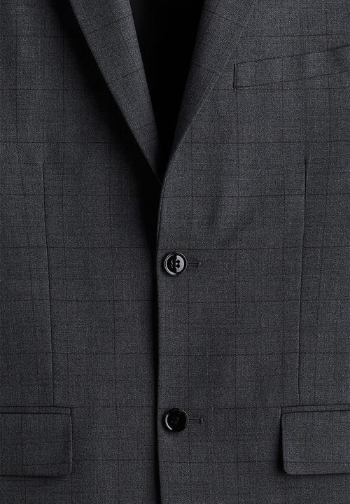 H&M - Slim fit jacket - dark grey/checked