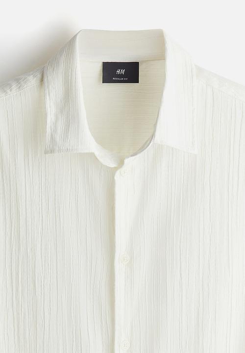 H&M - Regular fit textured shirt - white