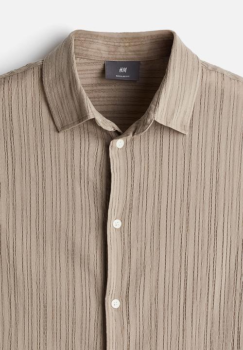 H&M - Regular fit textured shirt - greige