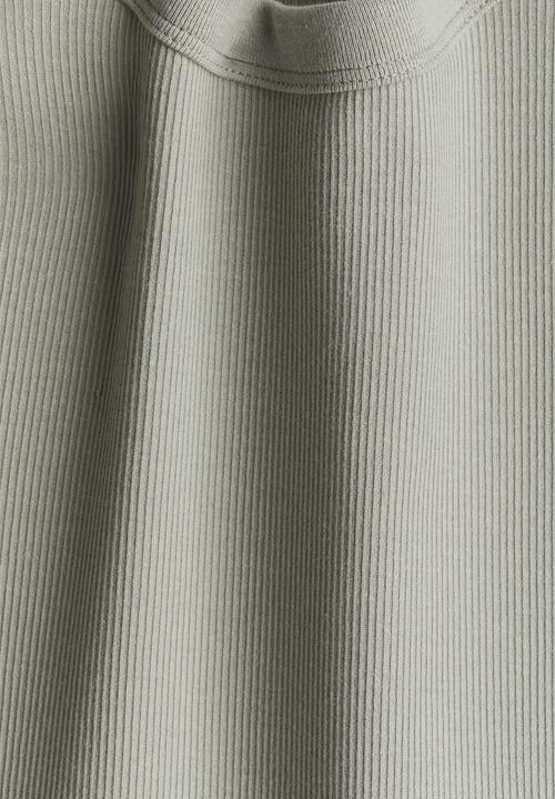 H&M - Ribbed modal-blend top - sage green