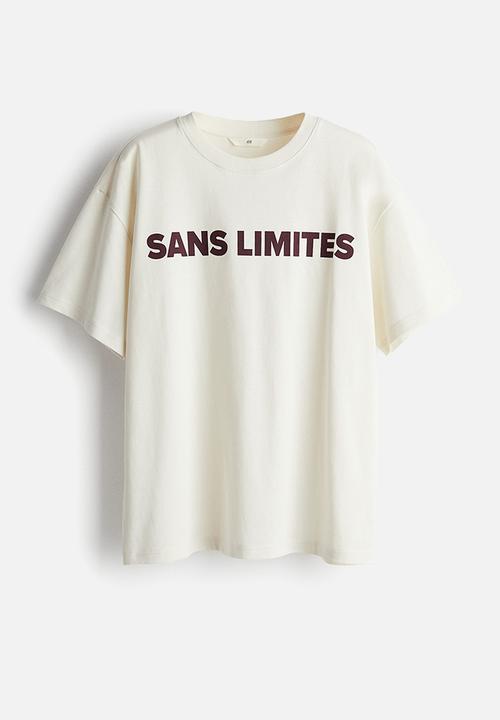 H&M - Printed t-shirt - cream sans limites