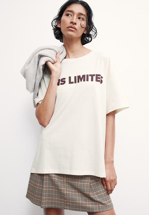 H&M - Printed t-shirt - cream sans limites