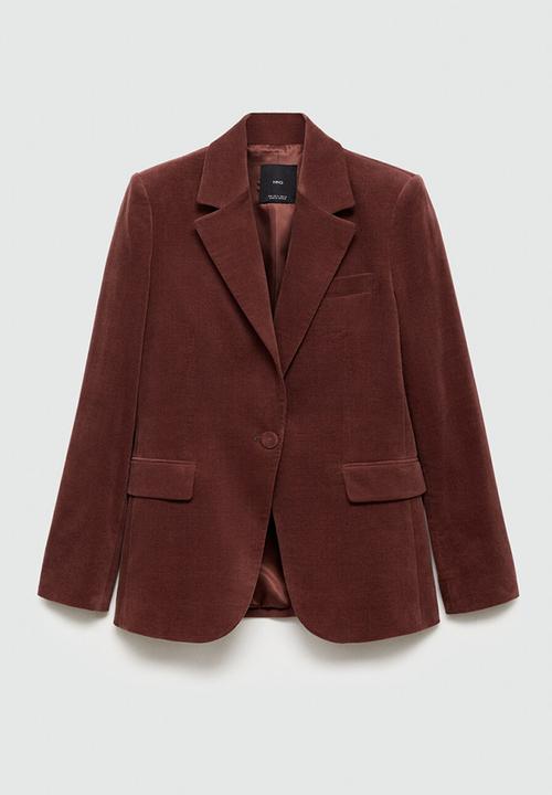 MANGO - Blazer Velveton - Dark Red