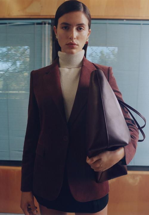 MANGO - Blazer Velveton - Dark Red