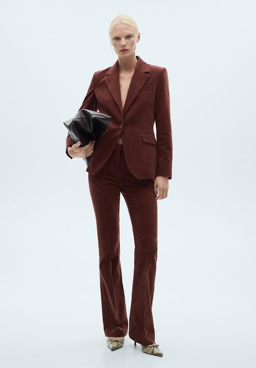 MANGO - Blazer Velveton - Dark Red