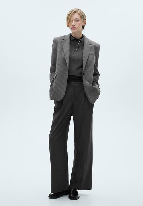 MANGO - Trousers Gera - Grey