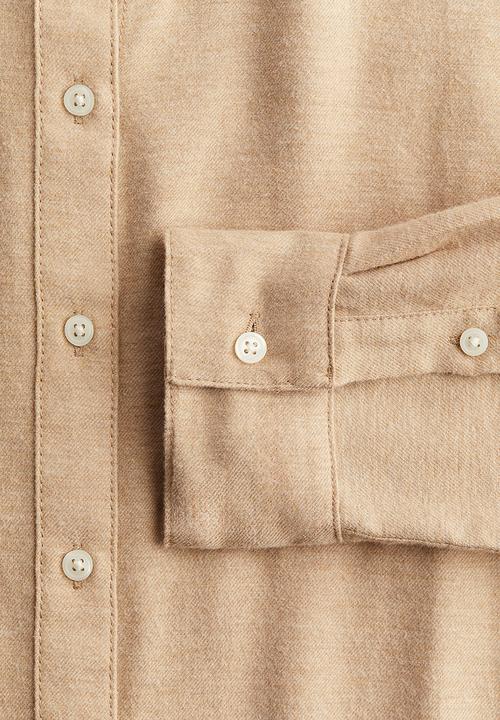 H&M - Cotton flannel shirt - beige marl