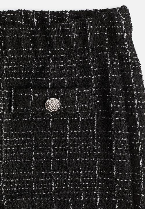 H&M - Bouclé-jersey trousers - black checked