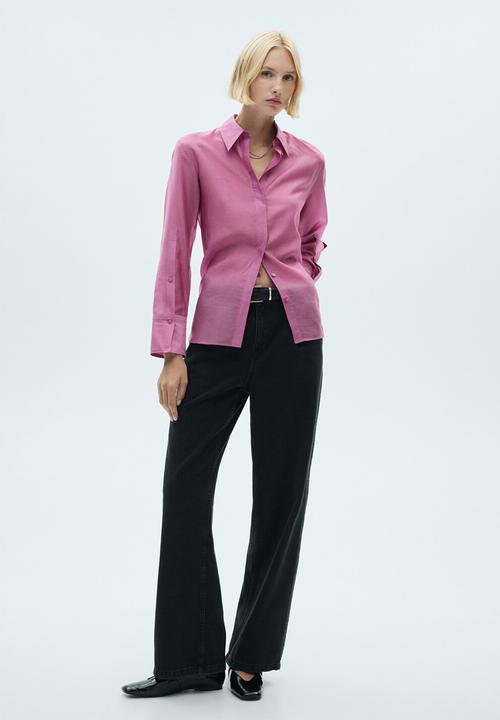 MANGO - Shirt Contra - Pink