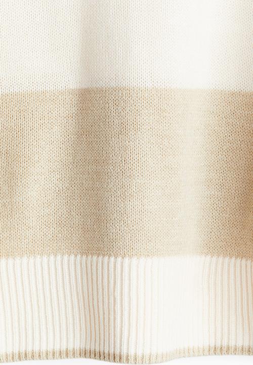 H&M - Jumper - light beige striped