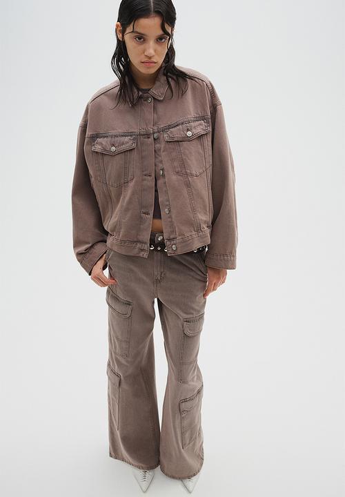 H&M - Denim cargo trousers - greige