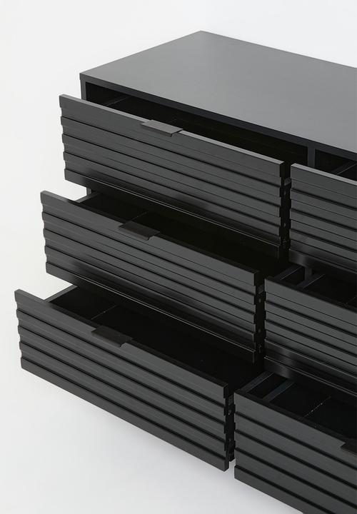 Sixth Floor - Damon 6 drawer storage - black