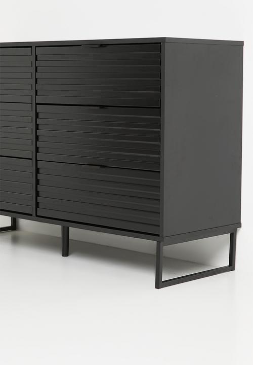 Sixth Floor - Damon 6 drawer storage - black