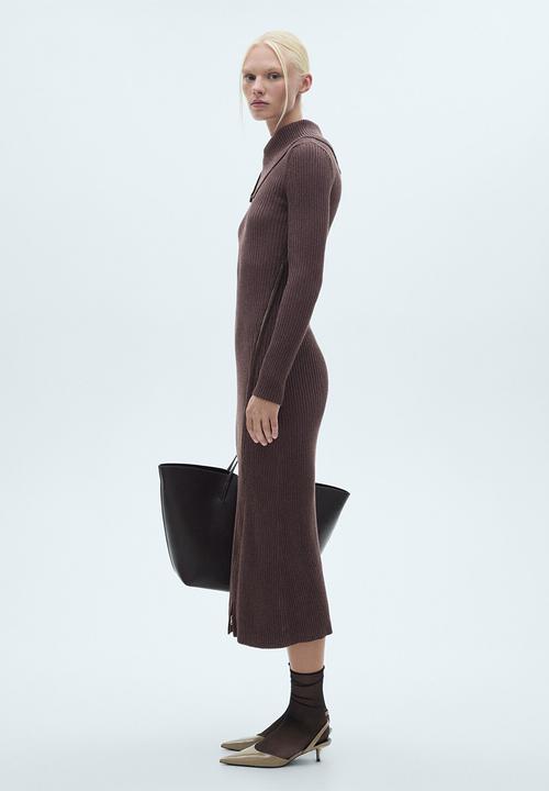 MANGO - Dress Sonar -  Dark Red