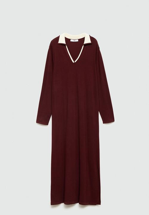 MANGO - Dress bianca -  dark red