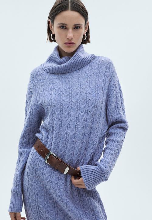 MANGO - Dress trenzi -  light pastel blue