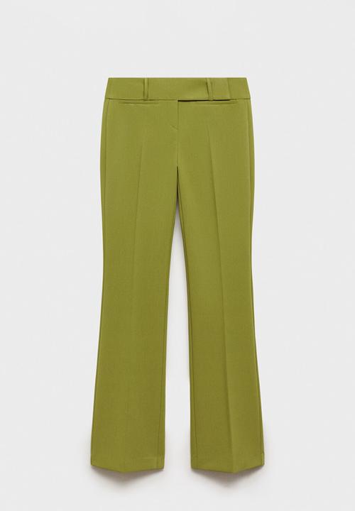 MANGO - Trousers checky - green