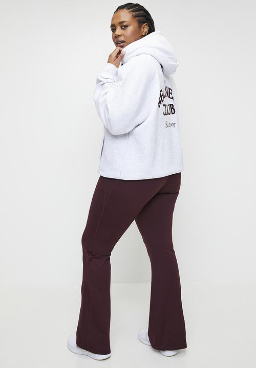 Cotton On - Plus Plush Premium Graphic Hoodie - Cloudy Grey Marle/Heritage Wellness Club