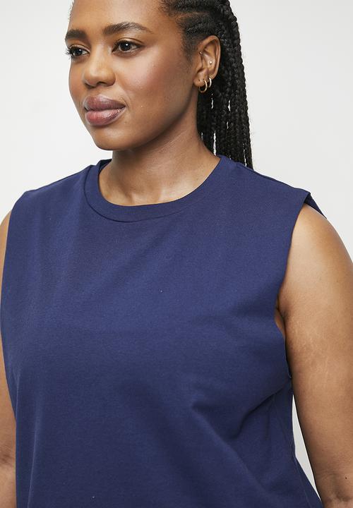 Cotton On - Plus Active Graphic Crew Tank - Heritage Blue