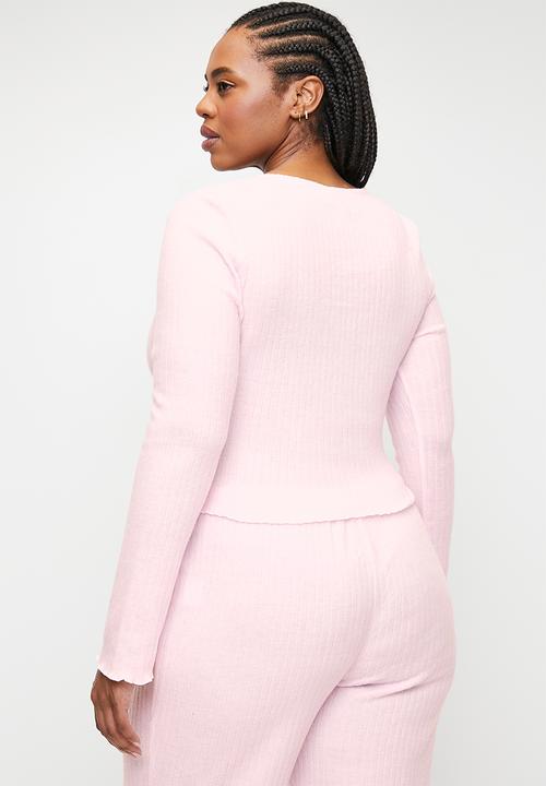 Cotton On - Plus Super Soft Ribbed Wrap Top - French Fairytale Marle