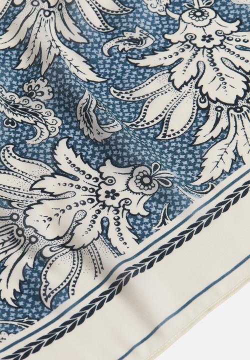 H&M - Patterned scarf - dusty blue paisley-patterned 
