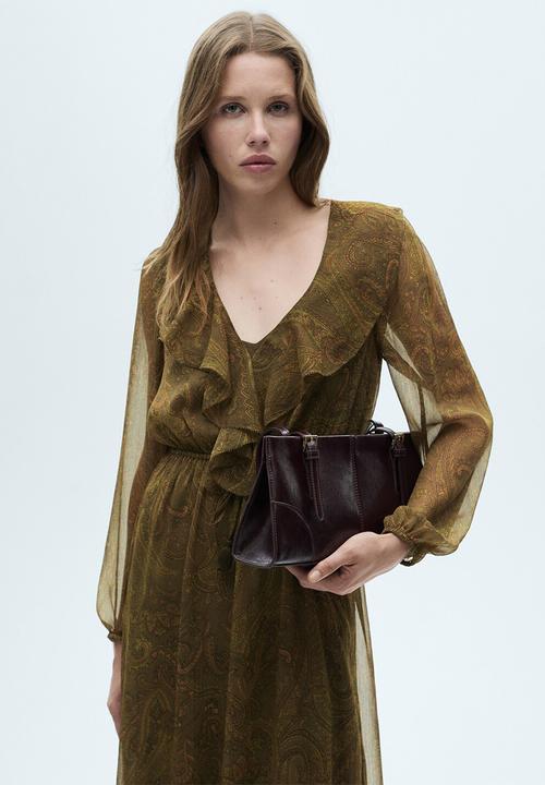 MANGO - Dress oak - medium green