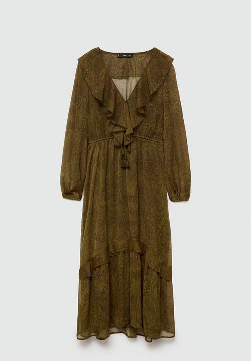 MANGO - Dress oak - medium green