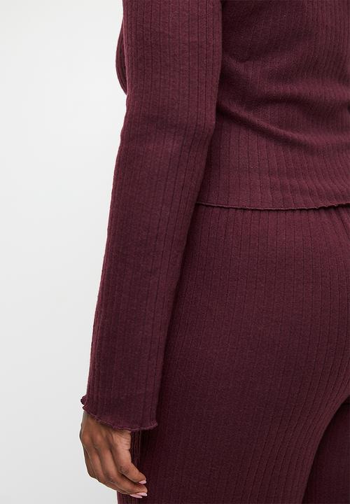 Cotton On - Plus Super Soft Ribbed Wrap Top - Dark Oak