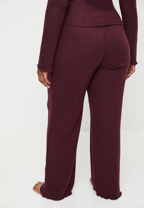 Cotton On - Plus Super Soft Ribbed Straight Leg Pant - Dark Oak
