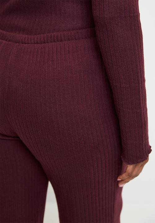 Cotton On - Plus Super Soft Ribbed Straight Leg Pant - Dark Oak