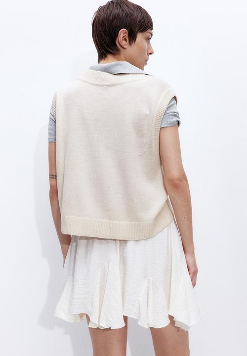 H&M - V-neck sweater vest - light beige